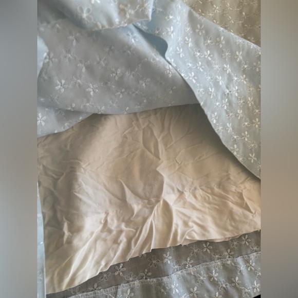 Jane Austin Period Light Blue Puff Sleeve Eyelet Dress - Picture 7 of 8